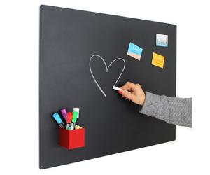 KalaMitica - Tableau Magnétique Mural en Acier, Écrivable à la Craie, Couleur Noir Anthracite, 74x57x0,12 cm
