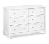 Kalani Commode double en bois certifié GREENGUARD à 6 tiroirs pour chambre d'enfant, garçons et filles, commode blanche multifonction pour chambre à coucher, salon et couloir