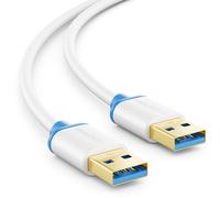 KALANKA-0.5 m USB 3.0 Super Speed Data Cable USB A (Male) to USB A (Male) Transfer Rate Up to 5 Gbps White