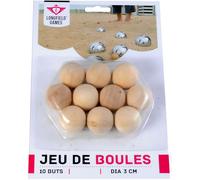 KALANKA-- 010144-10 Cochonnets en Bois Naturel - 3 cm de Diamètre - pour Jeu de Pétanque - Bois Naturel - Accessoire de Pétanque - À partir de 6 Ans - Loisirs - Jeux de Petanque d'extérieur