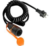 KALANKA-01745 Câble d'extension électrique spiralé 5M, avec prise Electralock équipée d'un mécanisme de verrouillage qui empêche la déconnexion accidentelle, câble spécial H07BQ-F 3G1,5mm, IP44