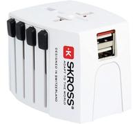 KALANKA-1.302963 I MUV USB I Adaptateur Voyage Universel + 2 Prises USB I Tension et Puissance 100V ¿ 250W / 250V ¿ 625W - Protection Anti Choc Electrique
