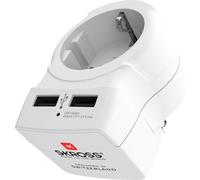 KALANKA-- 1.500281 Europe to USA USB Adaptateur de Voyage Europe vers USA, 2 USB 5V/2.4A - Tension et Puissance 100V - 1500 W/250 V - 3750 W - Protection Anti-Choc électrique