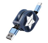KALANKA-1 m USB C Cable, 3A Retractable Cable USB Type C QC 3.0 Fast Charging, USB C USB 3.0 Charger Cable for Samsung Galaxy S22/S21/S20/S10/S9/S8, Huawei P30/P20, Xiaomi, Moto, LG, Sony, Pixel, PS4