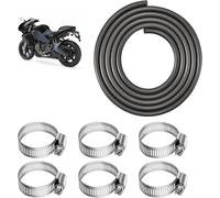 KALANKA-1 Mètre Durite Essence, 10mm Diamètre Intérieur Durite Gasoil, Tuyau Essence Avec 6pcs Colliers de Serrage, Tuyau de Carburant pour Camion, Voiture, Tracteur ou Petit Moteur
