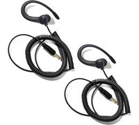 KALANKA-1 Pin 3.5mm Jack Headset 180° Joint Reception Only Walkie Talkie Earpiece Compatible avec Motorola Sepura Rexon Wouxun Kenwood Baofeng Quansheng Handheld radios (Noir, 2)