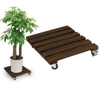 KALANKA-1 rouleau pour plantes - Carré - 35 x 35 cm - Planche à roulettes ronde - Charge maximale : 100 kg - Soucoupe de pot de fleurs avec roulettes