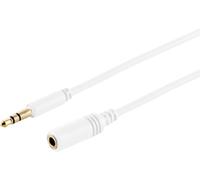 KALANKA-1 x 1,8 m \u2013 Rallonge audio blanche 3,5 mm TRS Slim contacts plaqués or parfait pour les connexions AUX