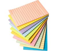KALANKA-10 Notes Autocollantes avec Lignés, 100 x 150 mm Grandes Notes Adhésives de 10 Couleurs, Notes Sticky pour Créer une liste, pour le bureau, l'étude, la maison \u2013 50 Feuilles/Pièce
