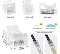 KALANKA-10-pack connecteur de bande LED RGBW 5 broches 10mm pour bande LED SMD 5050/3528 RGBW non étanche et étanche en silicone