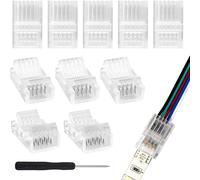 KALANKA-10-pack connecteur de bande LED RGBW 5 broches 10mm pour bande LED SMD 5050/3528 RGBW non étanche et étanche en silicone