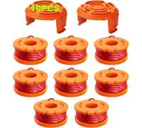 KALANKA-10 pcs fil coupe bordure compatible avec coupe bordure, Ø 1,65mm & 3m bobine fil coupe bordure, ligne de bobine de coupe de remplacement et capuchon de protection(8 fil coupe bordure,2 couver