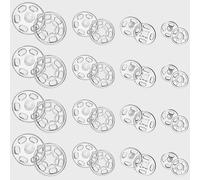 Kalanka-100 Paires Boutons Pression Fermeture À Pression De Coudre Bouton Plastique Invisible Pour Bricolage Vêtements Bouton De Chemise À Coudre, 7 Mm, 12 Mm, 15 Mm, 21 Mm (Couleur Claire)