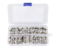 KALANKA-100 pièces Fast-Blow Fusibles en Verre,5x20mm 250V 0.2A 0.5A 1A 2A 3A 5A 6A 8A 10A 15A,Fusible Verre,Fast-souffler le Verre Fusibles Assorties Kit