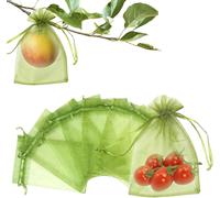 KALANKA-100 Sac Protection Fruits, Sac de Protection Fruits, Sacs Filets Protection des Grappes Raisin, Sac Organza avec Cordon pour Protéger Contre Guêpes Oiseaux et Autres Insectes 10x15cm