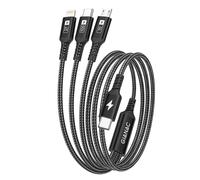Kalanka-100w Usb C To Multi Usb Cable [1.2m] 3 In 1 Usb Cable With E-Mark Chip Quick Charge Usb Charger With Micro Usb Type C Lightning Connector For Samsung;Macbook Pro/Air;Ipad Pro;Iphone;Huawei