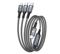 Kalanka-100w Usb C To Multi Usb Cable [1.2m] 3 In 1 Usb Cable With E-Mark Chip Quick Charge Usb Charger With Micro Usb Type C Lightning Connector For Samsung;Macbook Pro/Air;Ipad Pro;Iphone;Huawei