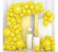 KALANKA-106 pcs Ballons Jaune Ballons en Latex 5 10 12 18 pouces Kit de Guirlande de Ballon Jaune avec Ruban pour Femmes Garçons Filles Anniversaire fête Halloween pique-nique douche de Mariée Décora
