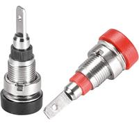KALANKA-10pcs 2mm Banana Jack Borne Raccordement Femelle Prise Bouchon Terminal Connecteur 24A pour Haut-Parleur Amplificateur Rouge Noir