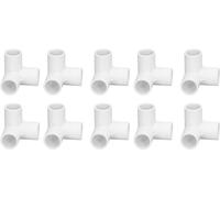 KALANKA-10PCS 3 Way Pipe Coude Raccords PVC Angle Droit Tee Coin Connecteur 20mm Diamètre Intérieur pour Construire PVC Meubles DIY Jardin Étagère Serre Fournitures(Blanc)