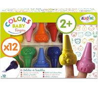 Kalanka-- 12 Crayons De Cire Animaux - Crayons De Couleur Enfant - Gros Crayons Bébé - Dès 2 Ans - À Poser Au Bout Des Doigts - Premiers Crayons - Colors Baby Fingers - 2 À 4 Ans - 42009