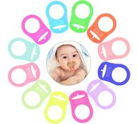 Kalanka-12 Pcs Attache Tetine Silicone, Transparent Attache Tetine Mam, Adaptateur Attache De Sucette, Adaptateur Bague Pour Tétine, Bouton Silicone Anneau Pour Bebe, Pour Sucette (Couleurs)