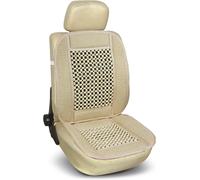 Kalanka-12302 12302 California: Couvre Siège Universel À Billes De Bois. 100% Naturel. Respirant. Couleur Beige