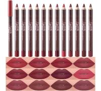 Kalanka-12pcs Nude Matte Lip Liner Crayon Pencil Set, Thick 24 Hour Long Lasting Waterproof Lip Liner Pencil, Matte Lipstick And Lip Crayon Pen For Women (A Set)
