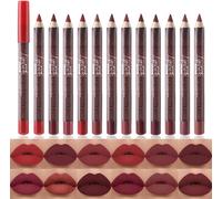 Kalanka-12pcs Nude Matte Lip Liner Crayon Pencil Set, Thick 24 Hour Long Lasting Waterproof Lip Liner Pencil, Matte Lipstick And Lip Crayon Pen For Women (B Set)