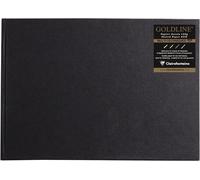 Kalanka-134244c Carnet Cousu Goldline - 64 Feuilles Papier Dessin Ivoire - A3 29,7x42 Cm 140g - Format Paysage - Couverture Rigide Noire Imitation Toile