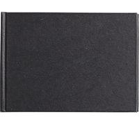 Kalanka-134248c Carnet Cousu Goldline - 64 Feuilles Papier Dessin Ivoire - A5 14,8x21 Cm 140g - Format Paysage - Couverture Rigide Noire Imitation Toile
