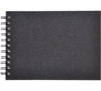Kalanka-134257c Carnet Spiralé Goldline - 64 Feuilles Papier Dessin Ivoire - A5 14,8x21 Cm 140g - Format Paysage - Couverture Rigide Noire Imitation Toile