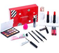 Kalanka-14 Pièces Cosmetics Professional Trousse De Maquillage, Makeup Gift Set Avec Ombres Paupière, Rouge À Lèvre, Pinceaux, Bâton Contour, Correcteur, Mascara