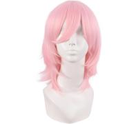 Kalanka-14 Pouces/35 Cm Court Cosplay Costume Anime Perruques Wolf Tail Synthétique Cheveux Fête Perruques (Léger Rose Blanc)