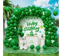 Kalanka-143 Pcs Ballons Vert Foncé Ballons En Latex Différentes Tailles Kit De Guirlande Ballon Vert Avec Ruban Pour Femmes Enfants Filles Fêtes D'anniversaire Noël Jungle Tropical Safari Thème Décor