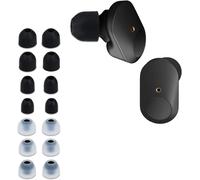 KALANKA-14x Embout Compatible avec Sony WF-1000XM3 / WF-1000XM4 / WF-1000XM5 - Embouts de Rechange en Silicone pour Écouteurs Noir-Transparent