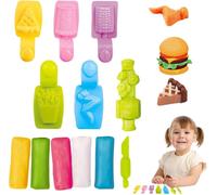 KALANKA-15 Pièces Pate à Modeler Sets, Restauration Délicieuse- Outils pour Plasticine, Outil Pétrissage Bricolage, Accessoires d'argile, Jouet Enfant 3-5 Ans, Cadeaux Créatifs pour Garçons et Filles