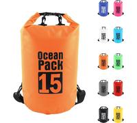 Kalanka-15l Sac Étanche Polyvalent, 2l/5l/10l/15l/20l/30l Orange Waterproof Dry Bag Avec Longue Bandoulière Réglable Sac À Dos Confort Imperméable Pour Bateau/Kayak/Pêche/Rafting/Natation/Camping/Sno