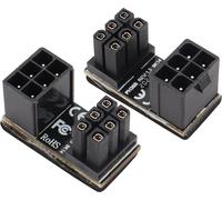 KALANKA-180 Degrés 6 Broches PCI Adaptateur Secteur 180 Degrés Angle ATX 6 Broches connecteur Femelle à 6 Broches Connecteur Mâle Bureau Carte Graphique Adaptateur Secteur (2Pack-vers Le Haut)