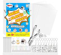 KALANKA-183 Pièces Plastique Fou Transparent, Porte Clé, A5, Kit Bricolage Enfant pour Enfants, de Fête des Mères, Cadeau de Fête des Pères, de Saint-Valentin