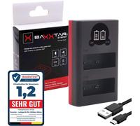 KALANKA-18802 Chargeur pour Batterie BLS-5 BLS-50 BLS-1 - Compatible avec Olympus Om-System - Mini Chargeur Dual LCD - Alimentation Via USB-C ou Micro-USB