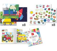 KALANKA-19694 - Jeu de gommettes créatif sur le thème des transports - Jeu d'autocollants - Complète les illustrations avec des gommettes - Activité créative avec des stickers.