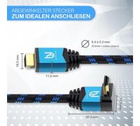 KALANKA-1m Câble HDMI 2.0b 4K 60Hz, Coudé 270 Degrés Cordon, Ultra HD High Speed 18Gbps par Ethernet, Supporte HDR, 3D, Arc, PS4, Xbox, Projecteur, Lecteur Blu-ray