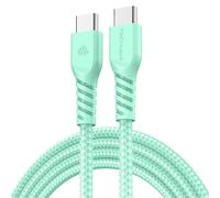 KALANKA-1m USB C to USB C Cable 60W, Braided Type C to C Cable Fast Charge Compatible with iPhone 15, iPad Pro, MacBook, Samsung Galaxy S24/S23/A14/A15/A25/A35/A34/A55/A54/A05s/A04s - Green