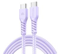KALANKA-1m USB C to USB C Cable 60W, Braided Type C to C Cable Fast Charge Compatible with iPhone 15, iPad Pro, MacBook, Samsung Galaxy S24/S23/A14/A15/A25/A35/A34/A55/A54/A05s/A04s - Purple