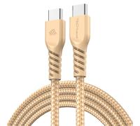 KALANKA-1m USB C to USB C Cable 60W, Braided Type C to C Cable Fast Charge Compatible with iPhone 15, iPad Pro, MacBook, Samsung Galaxy S24/S23/A14/A15/A25/A35/A34/A55/A54/A05s/A04s - Gold