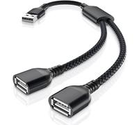 KALANKA-1M USB Splitter Cable, Type A Male to 2 Female Extension Nylon Splitter Y Cord Double Port Hub Charger Data Split Adapter for Car, PS4 PS5, Xbox One Series X/S, TV, PC