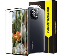 KALANKA-2+2 pi¿¿ces Verre Tremp¿¿ pour Xiaomi mi 11 5G, bords incurv¿¿s en 3D, Cam¿¿ra Protecteur, Duret¿¿ 9H protection ¿¿cran, Haute Sensibilit¿¿, 0,33mm HD Claire Xiaomi mi 11 vitre protection