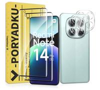 KALANKA-2+2 Pièce Verre Trempé pour Xiaomi Redmi Note 14 Pro 5G and Caméra Protecteur, Déverrouillage d'empreintes digitales, Sans Bulle, Ultra HD, 9H Dureté, Protection Écran pour Redmi Note 14 Pro