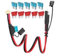 Kalanka-2 Broches Sae Connecteur Etanche, Connectique Sae, 100cm Sae À O Anneau Terminal, Bornes De Batterie Sae,10awg Le Rallonge Câble De Déconnexion Rapide Sae Avec Fusible Protection De 15a/10a